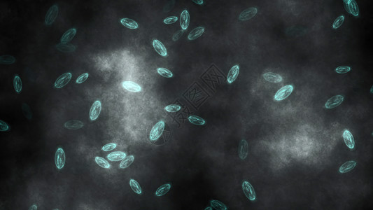 3d说明     池塘水中的细菌药品生物想像力显微镜生物学动物学微生物学电视感染动物图片