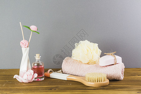 油刷毛巾丝瓜皂木桌面 高品质照片图片