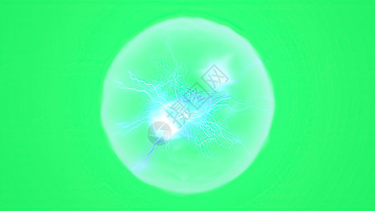 3d 插图绿色碎石上的发光等离子背景化学原子释放震惊收费技术科学电气闪光闪电图片