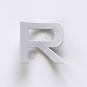 带有长阴影的弯曲纸张字体 Letter R 3图片