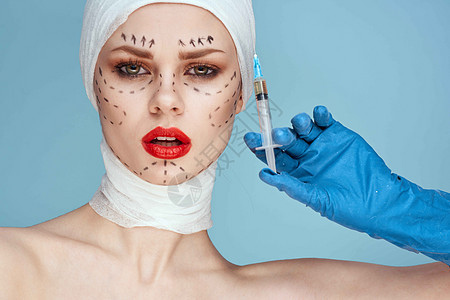 女性美容整容面部注射程序肖像 工作室的生活方式皱纹药品化妆品诊所塑料身体手术嘴唇医生治疗图片