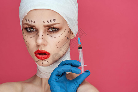 美容面部外科手术 诊所身体护理 近身检查美容师皮肤塑料化妆品女孩医院治疗女性嘴唇程序图片