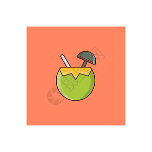 椰椰子异国棕色饮食营养插图情调果汁叶子白色水果图片