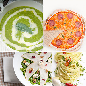 意大利食品拼贴画和意大利菜谱小吃面条收藏作品食物盘子美食沙拉饮食营养图片