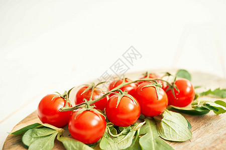 樱桃西红柿生菜叶木板饮食营养树叶健康蔬菜沙拉乡村烹饪辣椒桌布图片