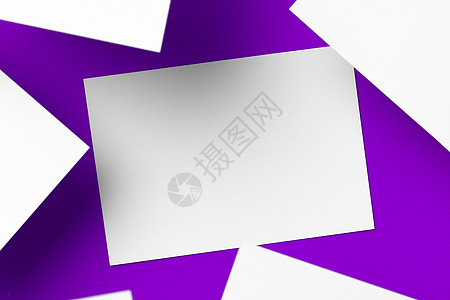 紫背景的空白白名片 复制空格明信片横幅身份纸板商业紫色公司木板推介会推广图片
