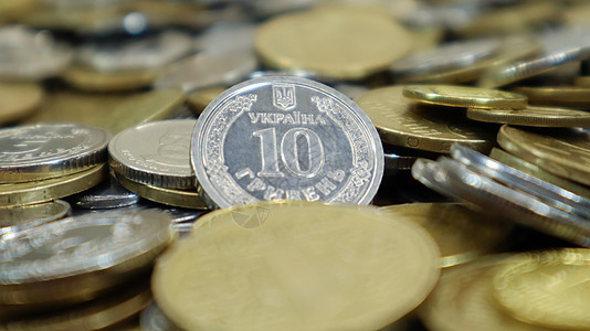 许多乌克兰硬币 国家货币 经营理念 乌克兰便士 新硬币和旧硬币撤回面额的概念收藏金属储蓄经济金融宝藏商业薪水现金投资图片
