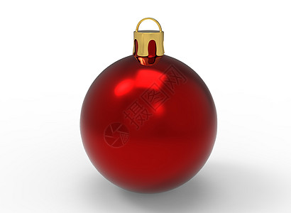 在白色背景上的圣诞树玩具 圣诞节装饰  3D渲染庆典礼物收藏玻璃金子装饰品季节3d新年插图图片