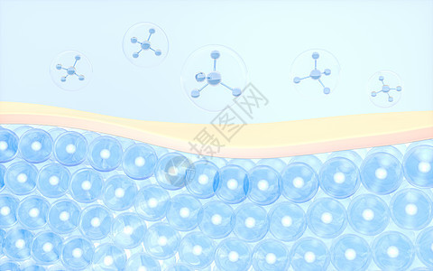 皮肤细胞吸收分子 3D转化治疗生物产品生物学维修毛孔胶原解剖学液体奶油图片