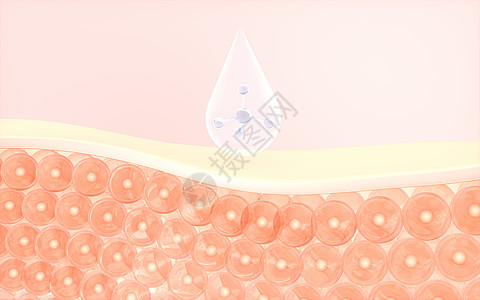 皮肤细胞吸收血清 3D接触治疗医疗渲染产品毛孔生物学化妆品胶原奶油维修背景图片