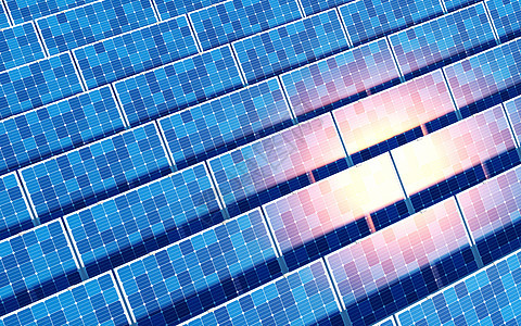 太阳能 太阳能 3D投影阳光渲染安装技术生态电气环境车站太阳能板蓝色图片