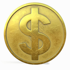 白色背景 3d 渲染上带有美元符号的金币利润商业现金储蓄货币金属金融库存财富硬币图片
