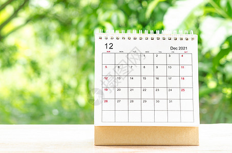 2021年12月 组织者规划和提醒的日历台数字商业会议假期工作旅行规划师议程时间表季节图片