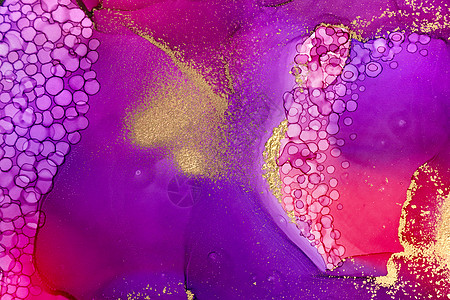 黑色和粉色泡泡的抽象布根迪彩色艺术品背景图片