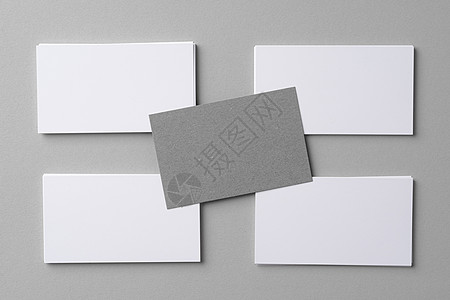 商业模拟卡片 复制空间在灰色上打印收藏名片文档嘲笑身份公司床单空白小样图片