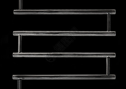 黑色背景的银色金属毛巾烘干机持有者散热器风格管道卫生加热器房间房子合金奢华图片