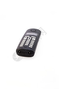 白色上隔绝的无线电话细胞纽扣电话展示拨号手机按钮技术塑料数字图片