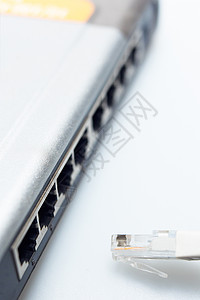 连接有线电缆的网络网枢纽开关互联网电脑局域网力量金属服务器硬件安全白色速度图片