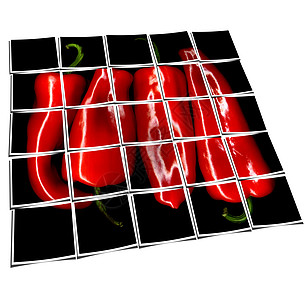 红辣椒拼贴作品烧伤蔬菜照片食物合成辣椒胡椒香料数字化图片