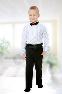 穿白衬衫领带的小男孩学校青年学习微笑孩子架子童年玩具衬衫男性图片