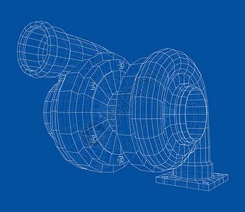 汽车涡轮充电器概念大纲活力压缩机3d机器力量空气运动运输草图机械图片