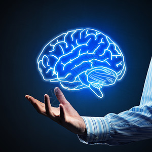 发展我们的思维能力天才男人商业展示棕榈知识头脑技术手指药品图片