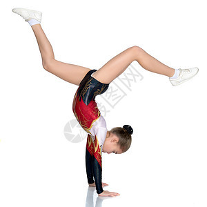 体操运动员用弯曲的腿做手对立演员活动运动装健美操闲暇身体女孩冠军芭蕾舞训练图片