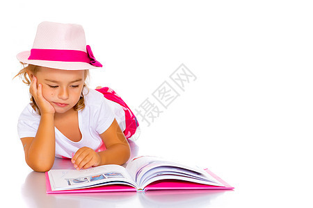 带书的小女孩白色知识阅读教科书学习女学生文学瞳孔快乐学生图片