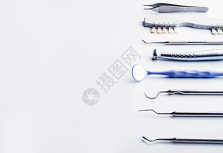 具有复制空间的牙科工具乐器配饰外科镜子牙齿卫生手术金属治疗技术图片