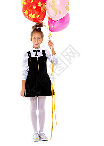 小女孩有气球快乐微笑孩子乐趣喜悦生日庆典自由幸福场地图片
