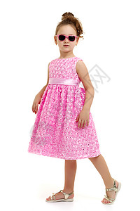小生活字体戴墨镜的小女孩女性裙子太阳喜悦婴儿幸福孩子眼镜快乐乐趣背景