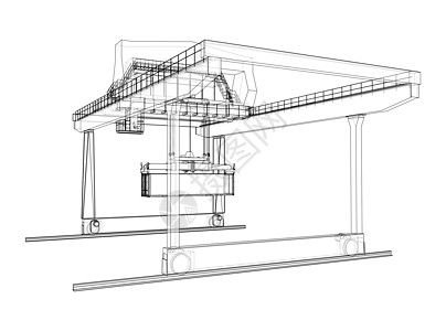 铁路架设的集装箱起重机概要龙门架货运船运悬臂运输贮存加载机械蓝图物流图片