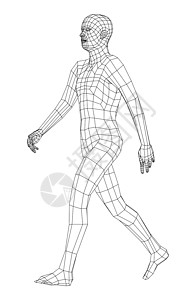 3D 插图男性训练艺术冠军运动员草图短跑商业标识身体图片