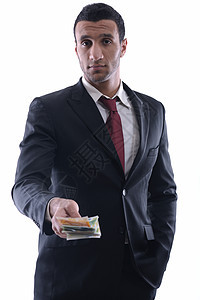 拥有钱财的商务人士收益喜悦财富礼物银行流动成人货币男性库存图片