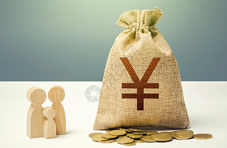 Yuan Yen 钱袋 内装钱币和家俑 对社会机构的财政支持 对人力资本 文化和社会项目的投资 为市民提供帮助图片