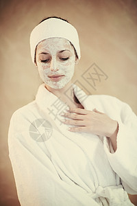 妇女用化妆面罩参加温泉疗养身体奶油护理眼睛说谎化妆师治疗毛巾化妆品皮肤图片