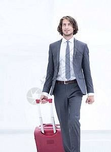 有自信的商务人士 与行李航程男性人士游客公司生意人成人商务生活套装图片