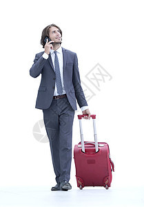 拥有旅行手提箱的成功的生意人公文包商务经理人士管理人员活动解雇企业家职业投资图片