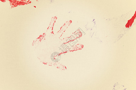 彩色手印染料创造力手指蓝色打印绘画艺术教育乐趣墨水图片