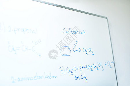 白野猪上的化学分子结构课堂化学家学习数学计算粉笔公式遗传学考试理论图片