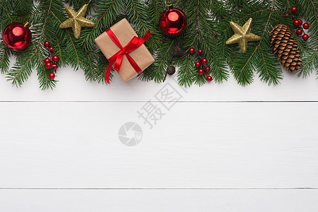 圣诞节或新年节日的创作背景派对风格卡片装饰品惊喜盒子手工装饰传统假期图片