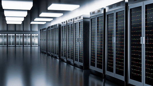 服务器机房数据中心 和具有存储信息的计算机机架  3d 仁德货币备份房间基础设施托管架子插图数据硬件数据库图片