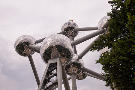 布鲁塞尔的原子建筑照片艺术反射博览会首都科学吸引力纪念碑楼梯金属旅行图片