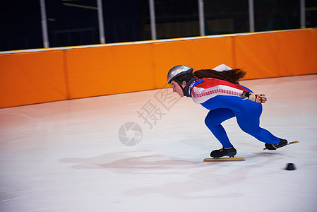 滑雪速度竞赛团队溜冰场手套锦标赛冰鞋赛跑者女性刀刃套装图片