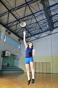 排球女孩运动青年服务运动员女性竞技场防御截击团队图片