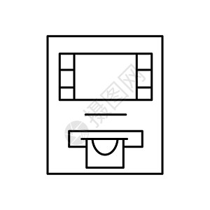 atm 取款 现金线图标 机场的元素 旅行插图图标 标志 符号可用于网络 标志 移动应用程序 UI UX图片