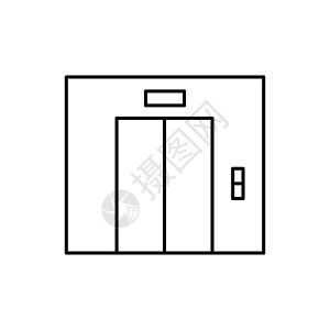 电梯 门 电梯线图标 机场的元素 旅行插图图标 标志 符号可用于网络 标志 移动应用程序 UI UX图片