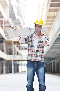 建筑工地的硬体工人劳动者头盔修理工建筑师工作白色公司承包商手势建筑学图片
