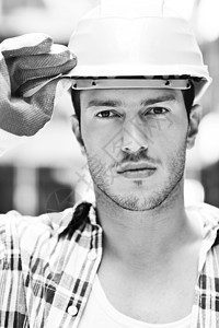建筑工地的硬体工人修理工黄色承包商工程师建筑学工业劳动劳动者头盔成人图片