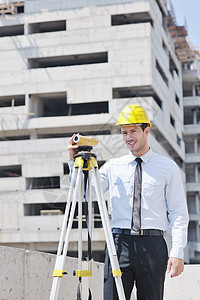 建筑工地建筑师商务经理工人建造工作蓝图头盔建设者工程导师图片